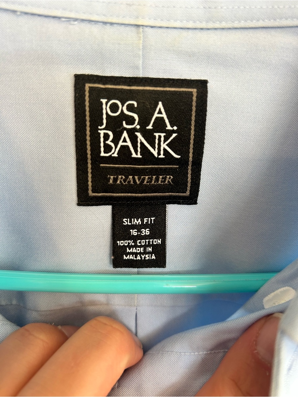 Jos. A. Bank Men's Light Blue Button-Down Dress Shirt - Picture 2 of 3